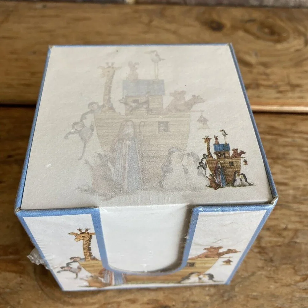 NEW Vintage Carolyn Shores Wright Noah’s Ark Note Cube 600 sheets sealed 3.25”